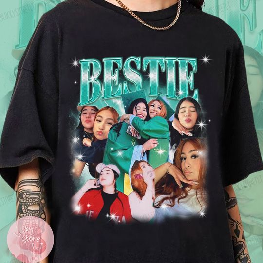 Discover Custom Vintage Bestie Bootleg Shirt for Friends