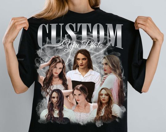 Discover Custom Vintage Bootleg Shirt - Personalized Photo Design