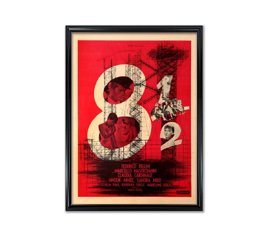 Discover Fellini Movie Poster Vintage Illustrations Decorative Canvas Scroll
