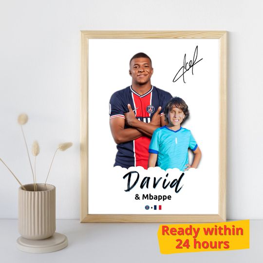 Discover Personalized Mbappe Poster Custom Soccer Gift Signed Mbappe