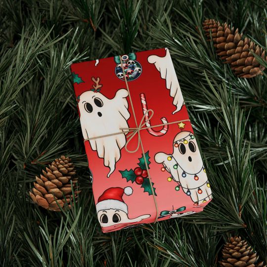 Discover Spooky Christmas Ghost Wrapping Paper for Festive Gifts