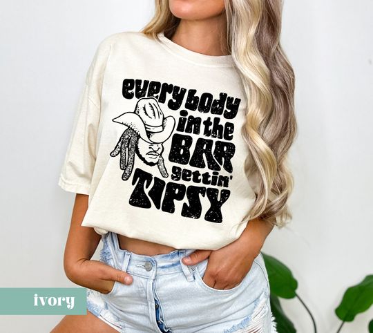 Discover Everybody In The Bar Getting Tipsy Shirt - Country Lyrics Shirt, Country Concert Shirt