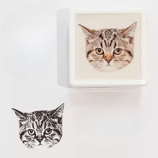 Discover Custom Pet Portrait Stamp with Ink & Giftbox | Personalized Dog Cat Figure Seal