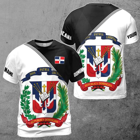Discover Personalized Name Dominican Republic Shirt, Dominican Flag 3D T-Shirt