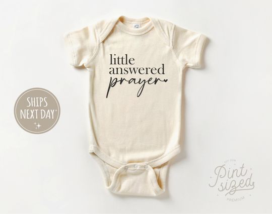 Discover Little Answered Prayer Baby Onesie - Cute Religious Bodysuit - Christian Baby Onesie