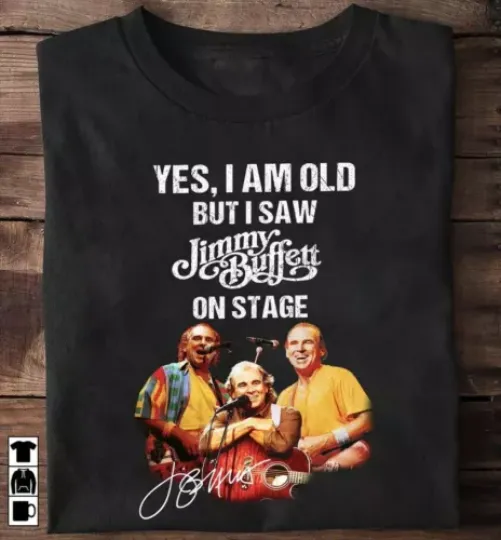Discover Rare Jimmy Buffett On Stage Thank You Memories Black Cotton T-Shirt