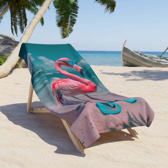 Discover Aruba Flamingo Beach Towel