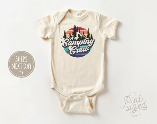 Discover Camping Crew Baby Onesie - Vintage Cousin Bodysuit - Camping Baby Onesie
