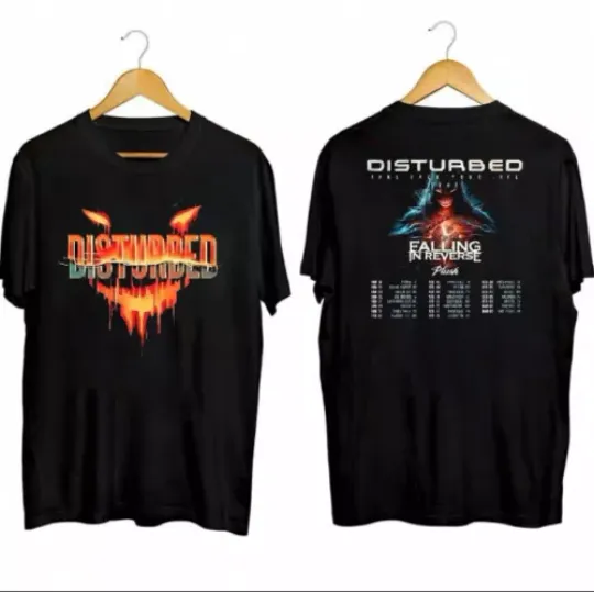 Discover Disturbed 2024 Tour Take Back Your Life Music Concert Falling In Reverse T-Shirt