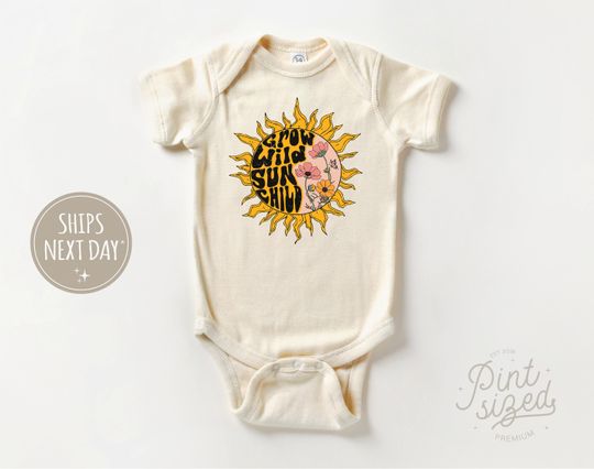 Discover Be Wild Sun Child Baby Onesie - Adventure Sun Child Bodysuit - Cute Baby Onesie