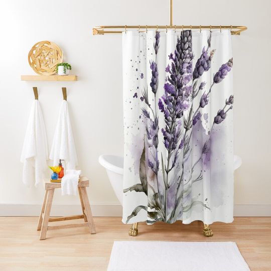Discover Watercolour Lavender Forever Shower Curtain