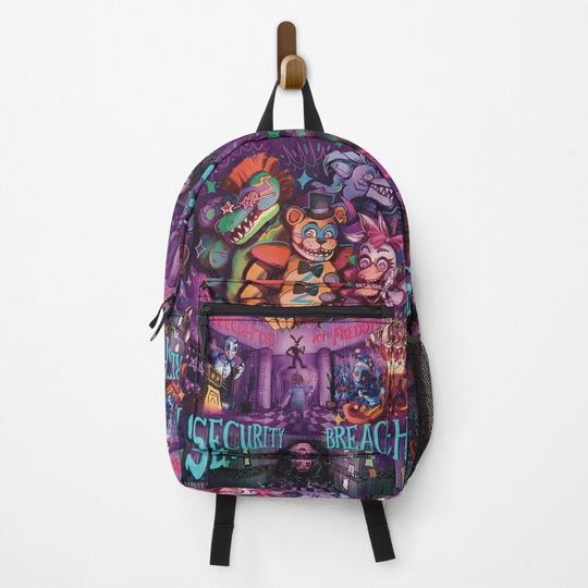 Discover Five Nights at Freddy's Security Breach - Game Poster Backpack