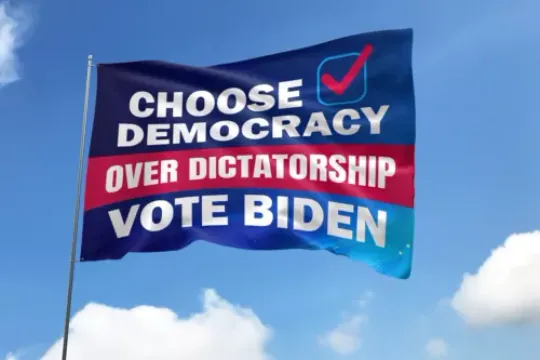 Discover Choose Democracy Over Dictatorship Vote Biden Democrats Flag