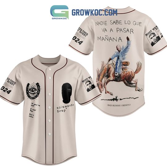 Discover Bad Bunny Benito Most Wanted Tour 2024 Baseball Jersey