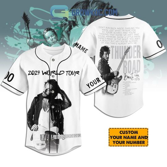 Discover Bruce Springsteen Thunder Road 2024 World Tour Personalized Baseball Jersey