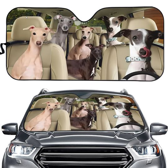 Discover Greyhound Dog Driver Sunshade Windscreen Animals Car Front Windshield