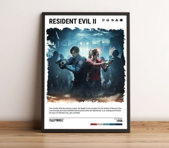 Discover Resident Evil 2 (1998) Poster - Video Game Wall Art Print