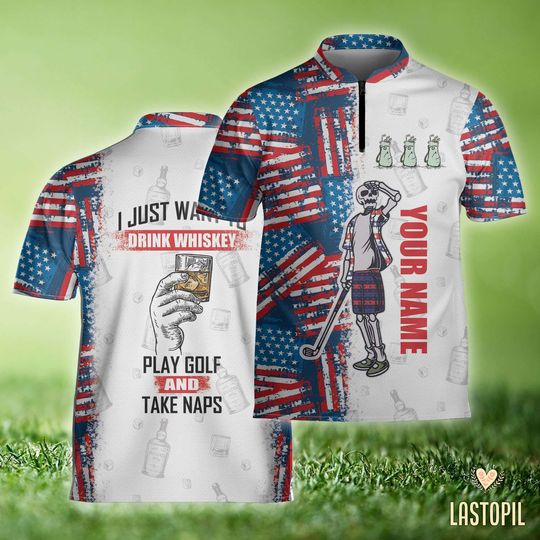 Discover Personalized Whiskey and Golf Jersey with Zip: Golfer Design