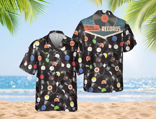 Discover Vintage Vinly  Records Hawaii Shirt, Record Player Hawaiian Shirt, Record DJ Music Gift,  Vinyl Player Gift