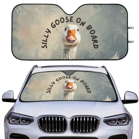 Discover Silly Goose Car Auto Sun Shade, Funny Windshield Sunshade