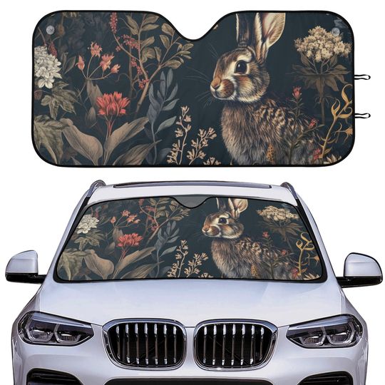 Discover Rabbit Witchy Forest Floral Car Auto Sun Shade