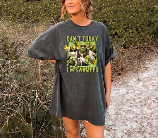 Discover Can't Today I'm Swamped Shirt, Shrek Funny  Shirt, Fiona and Shrek Tshirt