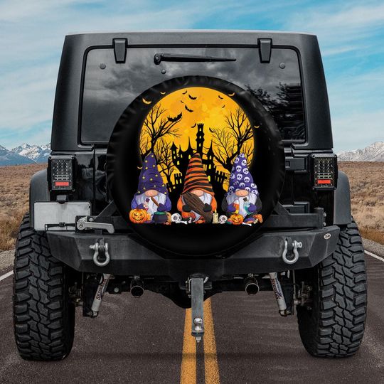 Discover Gnome Witch Halloween Pumpkin Autumn Fall Spare Tire Cover