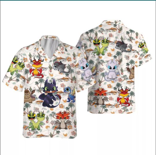 Discover Toothless Dragon And Friends Hello Summer Holiday 3D HAWAII SHIRT