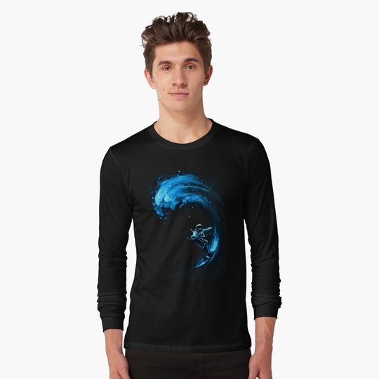 Discover Space Surfing Long Sleeve T-Shirt