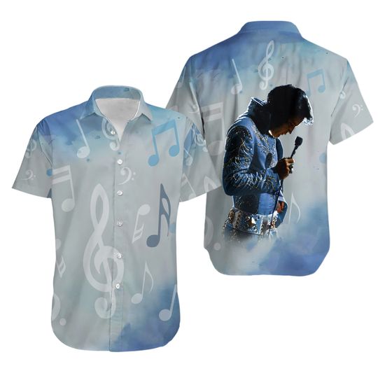 Discover Blue Elvis Presley Hawaiian Shirt