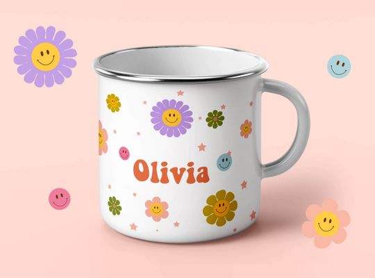 Discover Floral Camping Enamel Mug Gift for Her