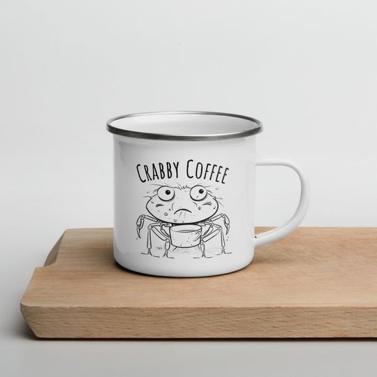 Discover Crabby Coffee | Enamel Mug | Gift | Adventure