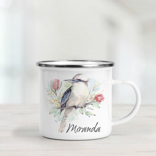 Discover Kookaburra Enamel Mug - Personalised Enamel Mug