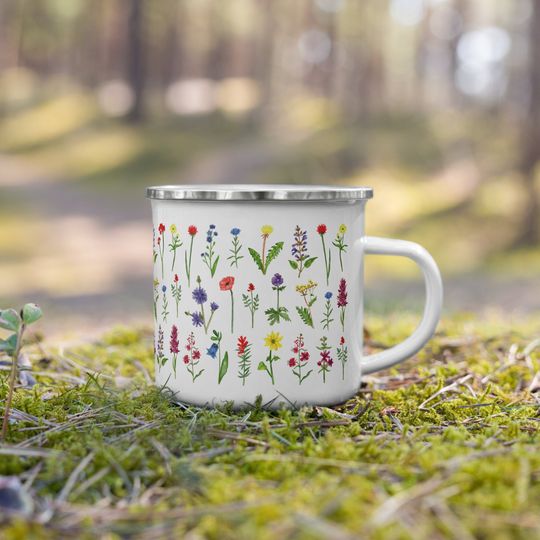 Discover Wildflower enamel camping mug