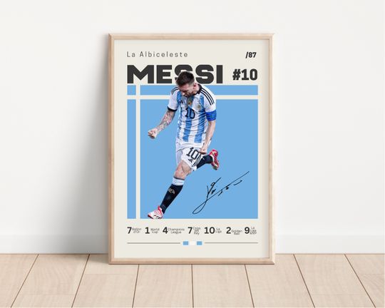 Discover Lionel Messi Poster, Argentina Football Print, Football Poster