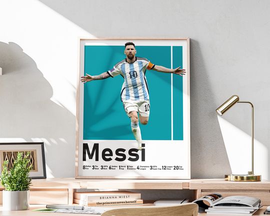 Discover Printable Lionel Messi Poster, Soccer Wall Art, Argentina Football GOAT