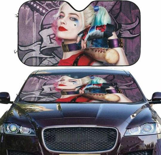Discover Harley Quinn Car Front Windshield Sunshade Foldable Reflective Sun Visor Gift
