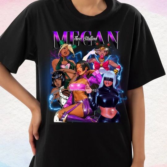 Discover Megan Thee Anime Shirt, Megan Cosplay Art Shirt, Stallion Shirt, Stallion 90s Shirt