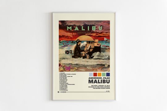Discover Anderson .Paak Posters, Malibu Poster, Album Tracklist Poster
