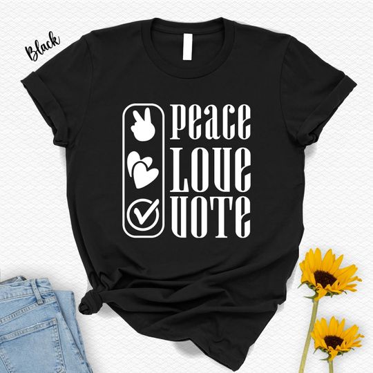 Discover Peace Love Vote Shirt, Election Day T-Shirt, Republican and Democrats Gift