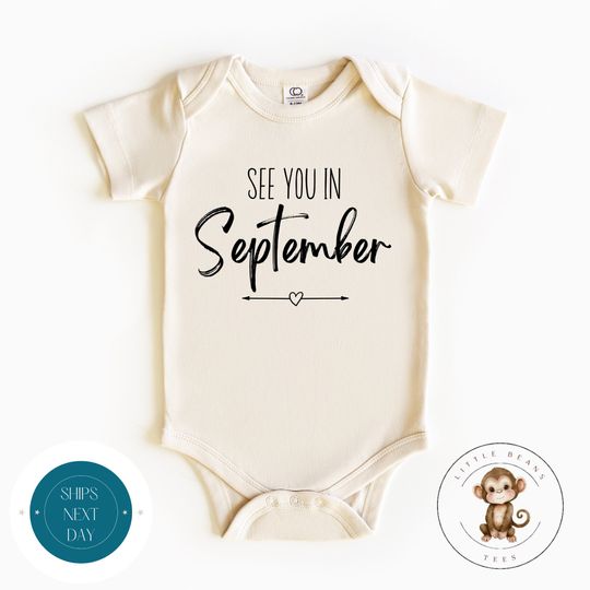 Discover See You in September Announcement Baby Onesie