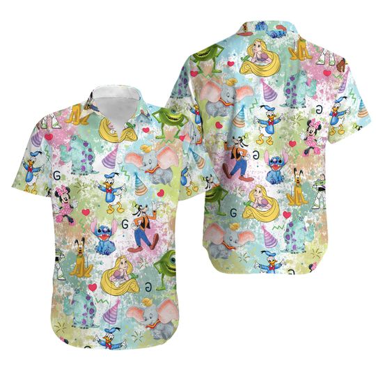 Discover Colorful Mouse And Friends Hawaiian Shirt
