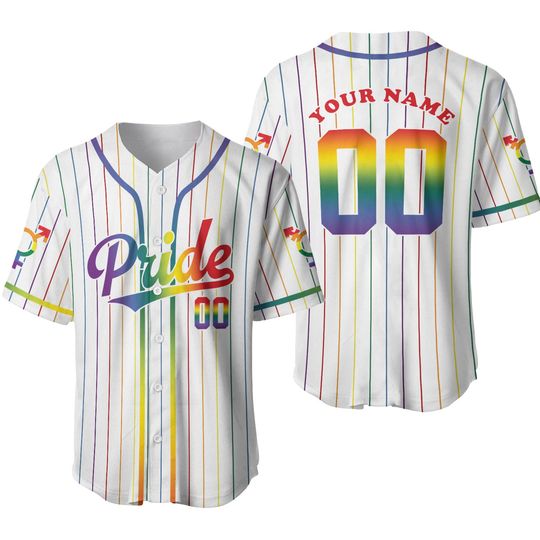 Discover Personalized LGBTQ Baseball Jersey Custom Pride Month Shirt