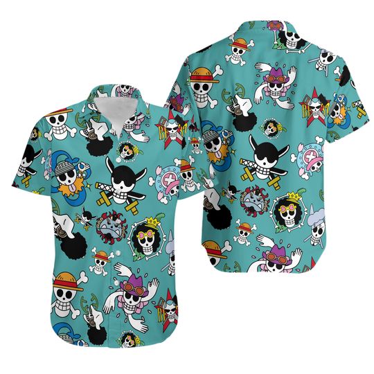 Discover Strawhats Jolly Roger One Piece Hawaiian Shirt