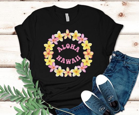 Discover Flower lei shirt, Aloha Hawaii shirt, Hawaii Aloha shirt, Plumeria lei shirt
