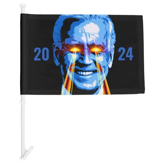 Discover Biden Dark Brandon 2024 election funny anti trump Car Flag