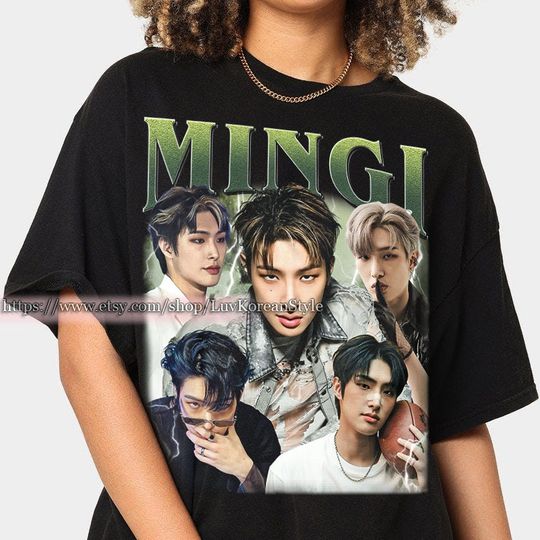 Discover Limited Mingi Ateez Korean Pop Tshirt Vintage Unisex Shirt