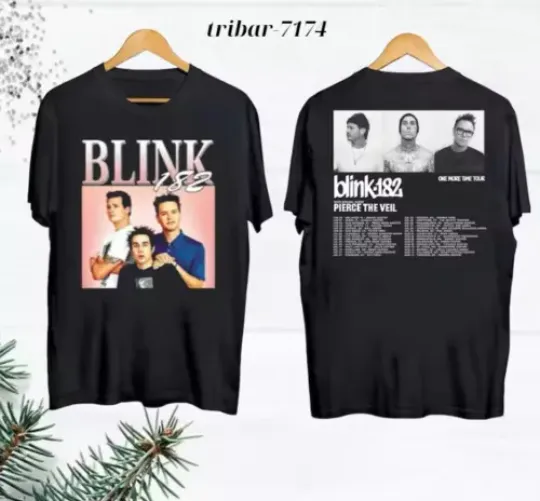 Discover 182 Blink Band 2024 Tour World Cotton T-Shirt