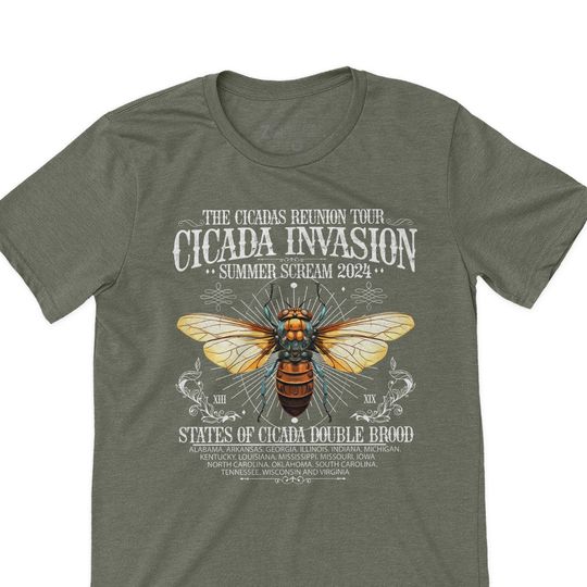Discover Cicada Band Tee 2024 Reunion Tour Missouri Illinois