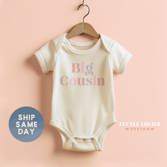 Discover Big Cousin Announcement Baby Onesie